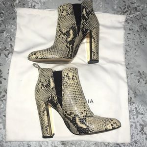 BCBG “Tilly” Snake Embossed Bootie